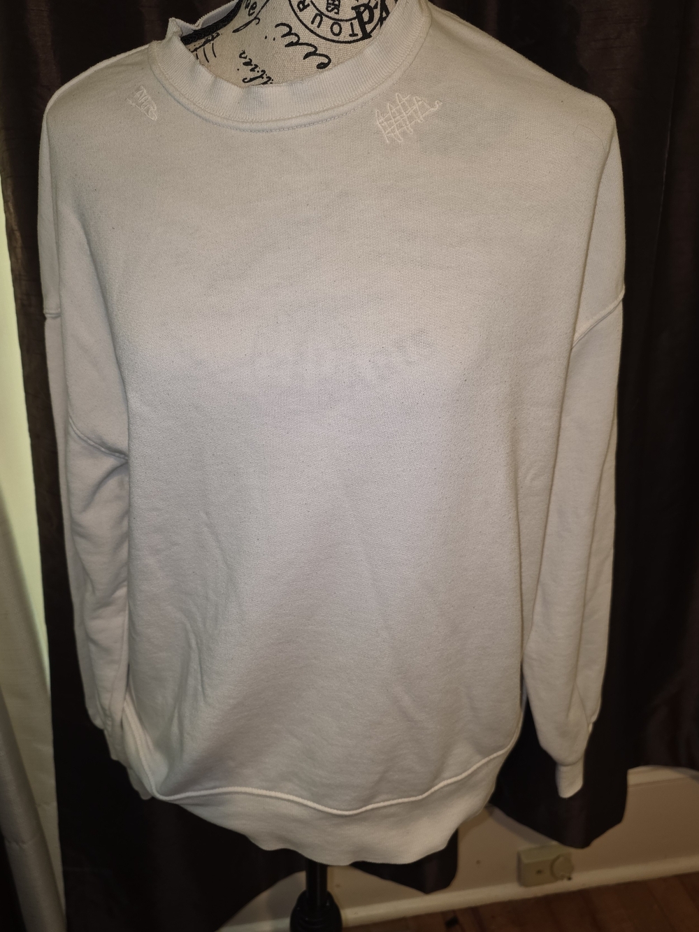 True Craft Crewneck Sweater in Off White Small